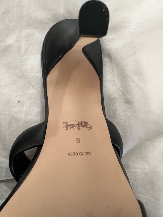 Coach Black Knotted Leather Slide Mules - Picture 4 of 6